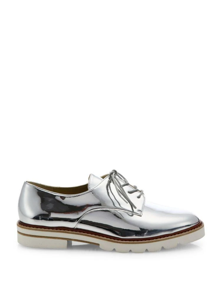 商品Stuart Weitzman|Metro Metallic Leather Oxfords,价格¥1597,第5张图片详细描述