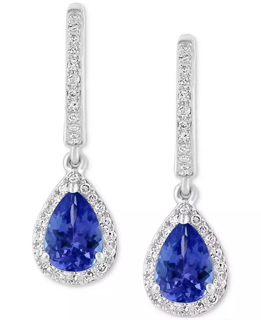 商品Effy|EFFY® Tanzanite (1-1/6 ct. t.w.) & Diamond (1/4 ct. t.w.) Dangle Hoop Drop Earrings in Sterling Silver,价格¥15787,第3张图片详细描述