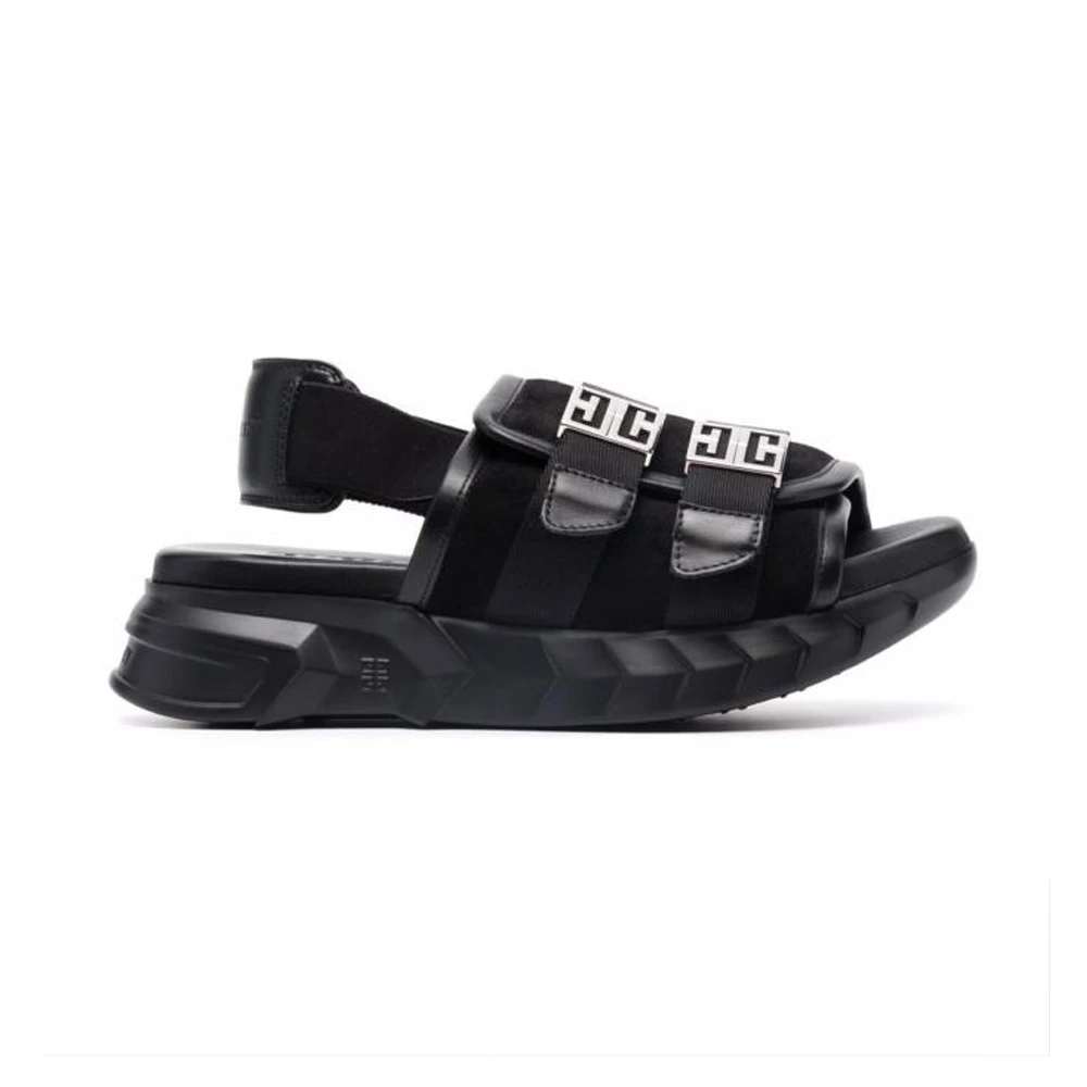 商品[国内直发] Givenchy|GIVENCHY 女士黑色平底凉鞋 BE305SE14B-001,价格¥5394,第1张图片