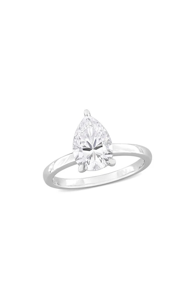 商品DELMAR|Sterling Silver Pear Cut Created Moissanite Engagement Ring,价格¥1873,第1张图片