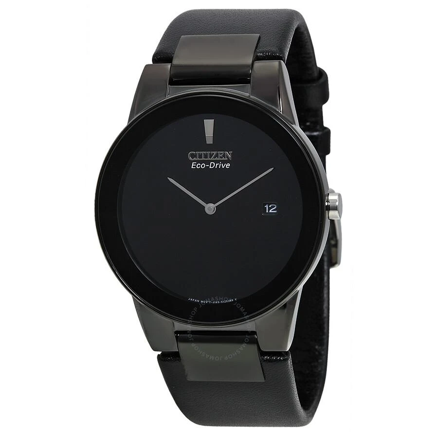 商品Citizen|Eco Drive Axiom Black Dial Black Leather Men's Watch AU1065-07E,价格¥1084,第1张图片