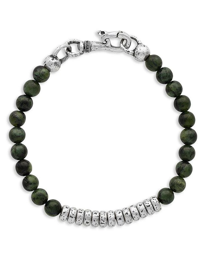 商品John Varvatos|Sterling Silver Simit Jade Beaded Bracelet,价格¥5367,第1张图片