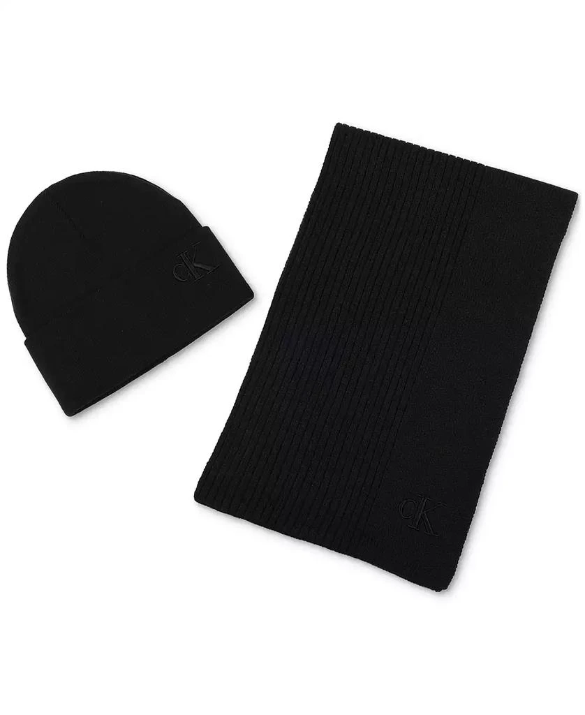 商品Calvin Klein|Men's Embroidered Beanie & Scarf Set,价格¥329,第1张图片