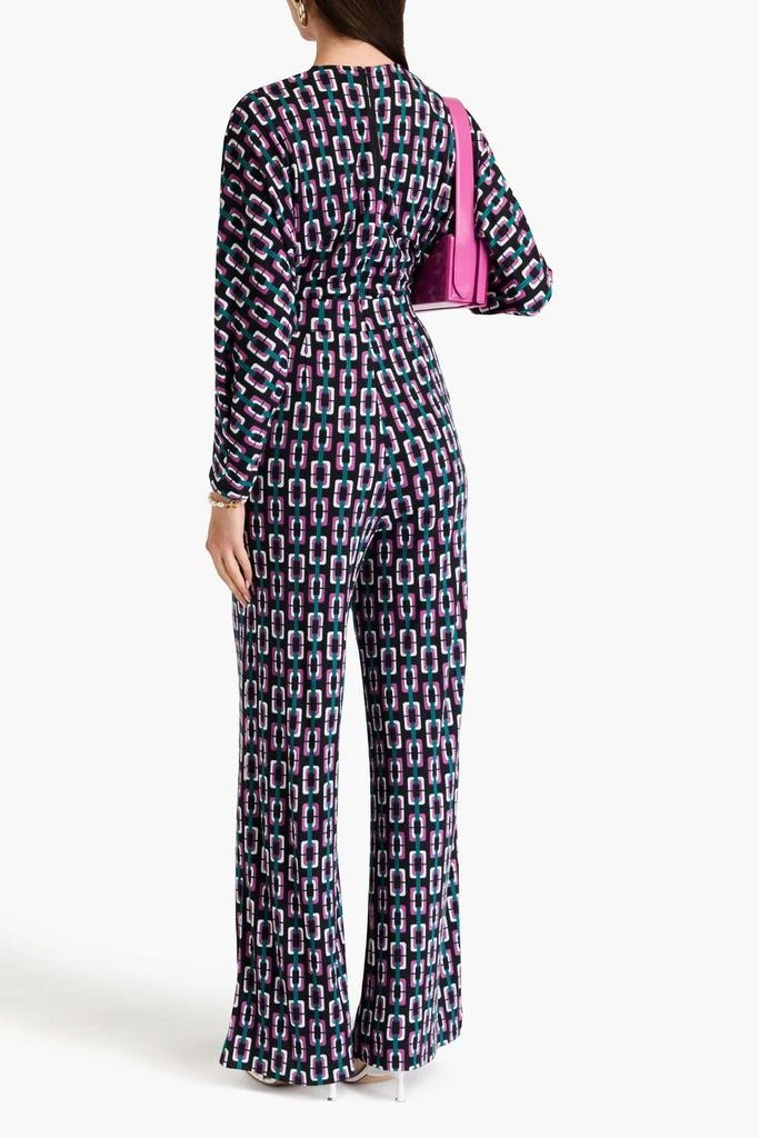 商品Diane von Furstenberg|Fanny printed Lyocell and wool-blend jersey wide-leg jumpsuit,价格¥1217,第3张图片详细描述