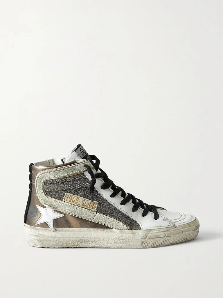 商品Golden Goose|Slide 仿旧绒面革边饰皮革卢勒克斯高帮运动鞋  - IT35,价格¥4888,第1张图片