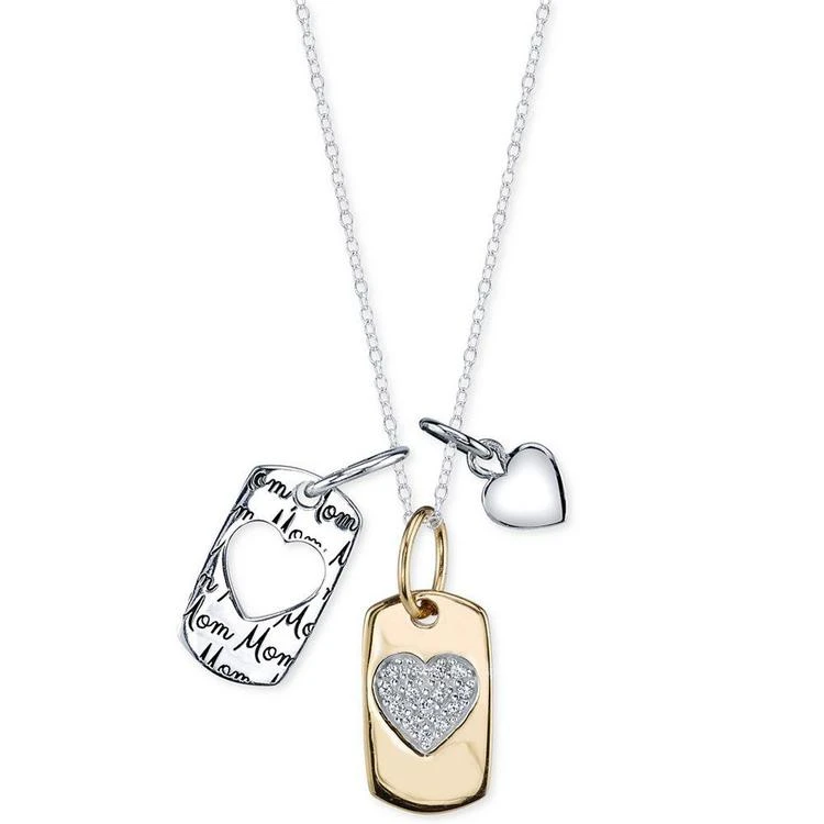 商品Unwritten|Sterling Silver Two-Tone Mom Heart Charm Pendant Necklace,价格¥375,第1张图片