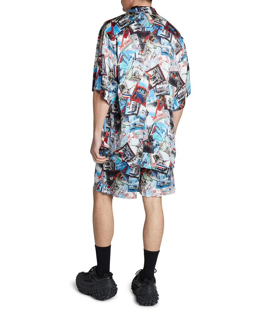 商品Balenciaga|Men's Postcard-Print Camp Shirt,价格¥4515,第4张图片详细描述