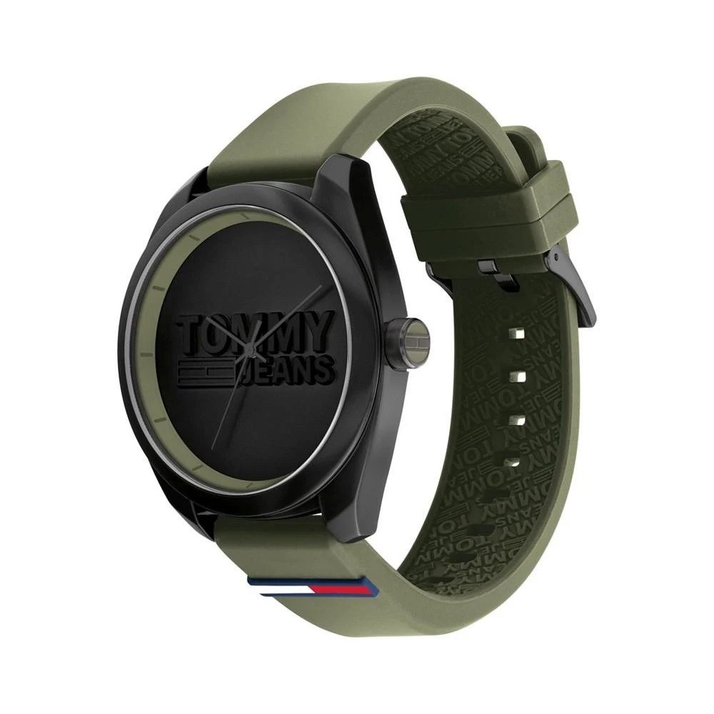 商品Tommy Hilfiger|Tommy Hilfiger Men's Military-Like Green Silicone Strap Watch 44mm,价格¥860,第2张图片详细描述