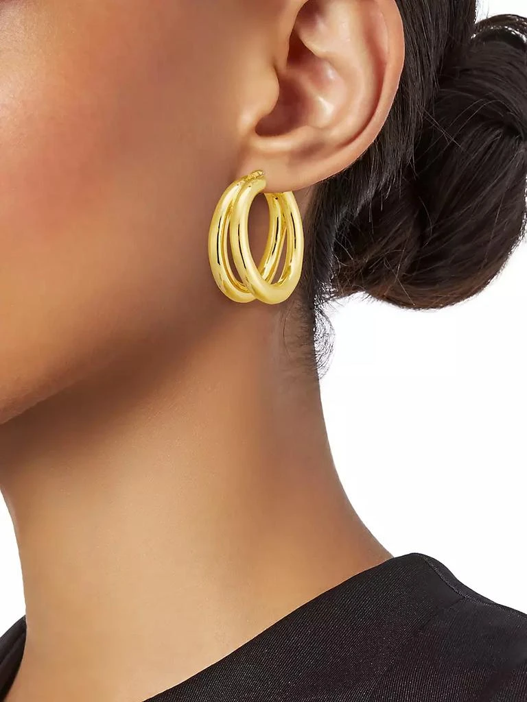 商品Roberto Coin|18K Yellow Gold Double Hoop Earrings/32MM,价格¥18594,第2张图片详细描述