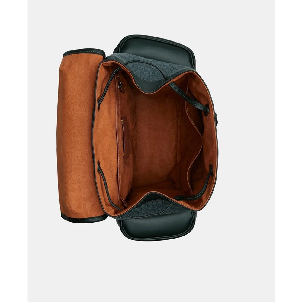 商品Coach|Leather Hitch Backpack in Micro Signature Jacquard,价格¥4762,第3张图片详细描述