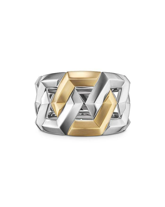 商品David Yurman|Carlyle Ring in Sterling Silver with 18K Yellow Gold,价格¥8955,第3张图片详细描述