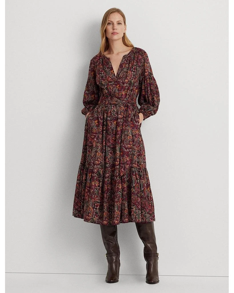 商品Ralph Lauren|Belted Peasant Midi Dress,价格¥878,第1张图片