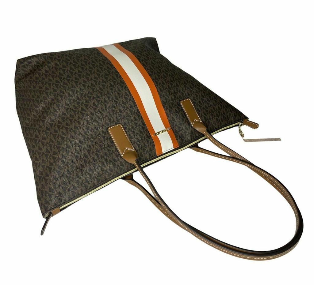 商品Michael Kors|Michael Kors Travel Large Leather Stripe Top Zip Tote Handbag Shoulder Bag,价格¥1905,第7张图片详细描述