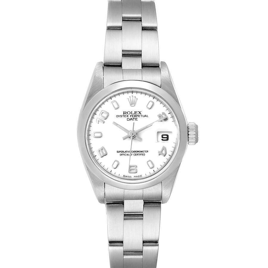 Rolex White Stainless Steel Oyster Perpetual Date 79160 Women's Wristwatch 26 MM商品第3张图片规格展示