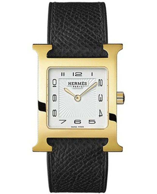 Hermes H Hour Medium MM 26mm Gold Plated Case Unisex Watch 036784WW00商品第1张图片规格展示