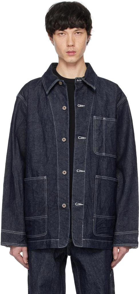 商品Snow Peak|Navy Recycled Cotton Denim Chore Jacket,价格¥2468,第1张图片