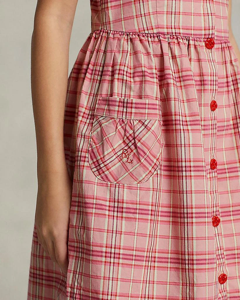 商品Ralph Lauren|Girls' Plaid Cotton Poplin Dress - Little Kid, Big Kid,价格¥559,第4张图片详细描述