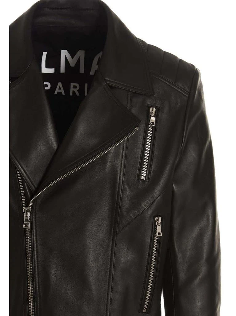商品Balmain|BALMAIN Leather biker jacket,价格¥11241,第4张图片详细描述