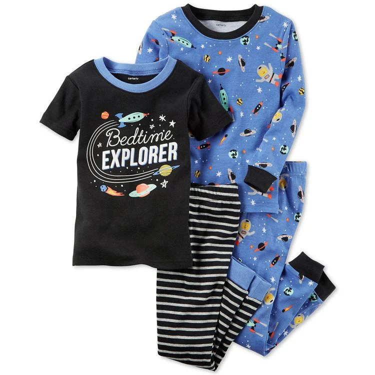 商品Carter's|4-Pc. Bedtime Explorer Cotton Glow-In-The-Dark Pajama Set, Baby Boys,价格¥87,第1张图片