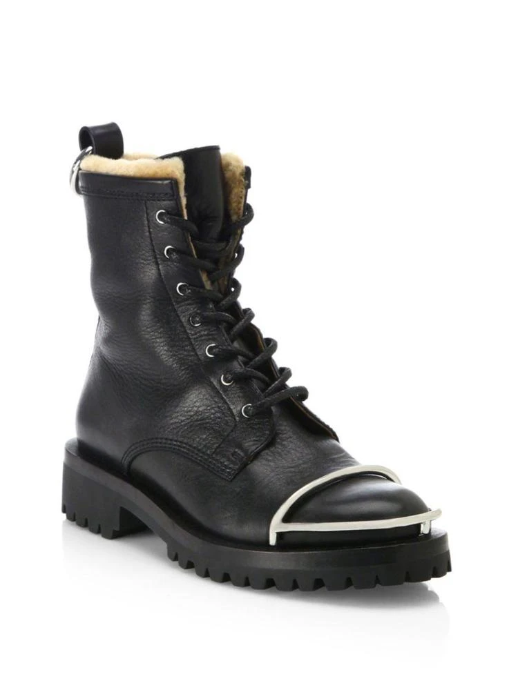 商品Alexander Wang|Lyndon Shearling & Tumbled Leather Combat Boots,价格¥2550,第1张图片