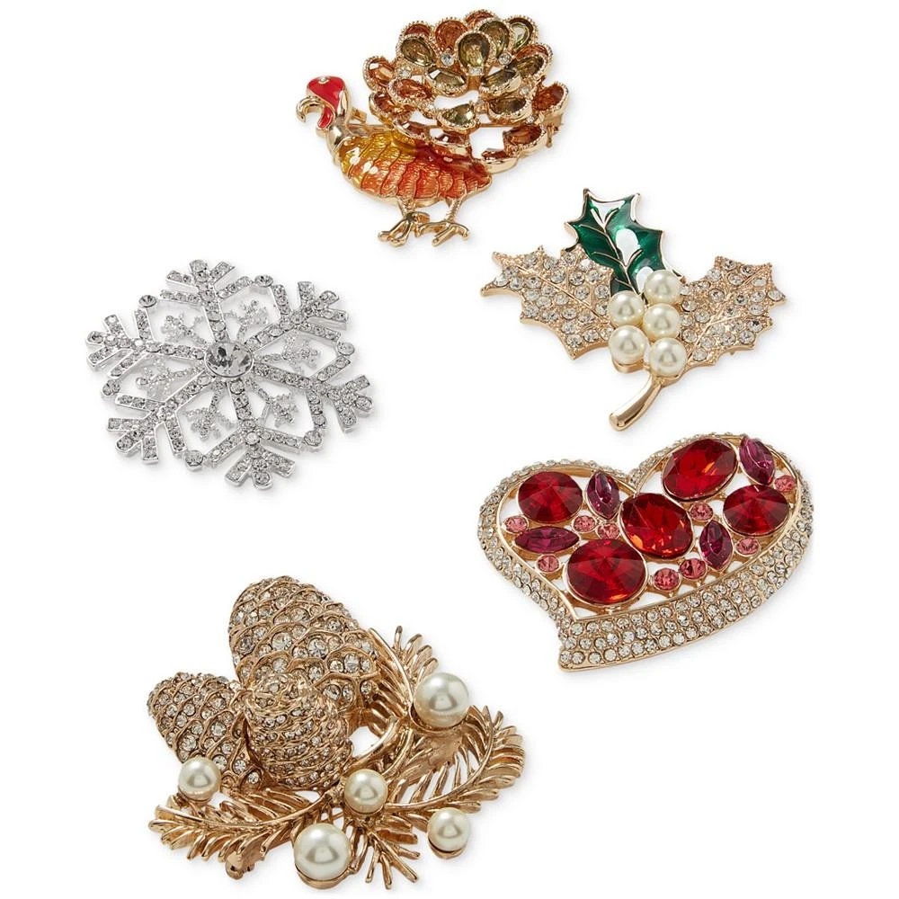 商品Anne Klein|Gold-Tone Tonal Color Mixed Stone Tree Pin,价格¥213,第2张图片详细描述
