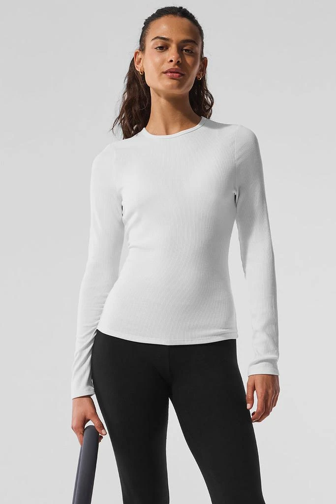 商品Alo|Ribbed Modal Long Sleeve - Macadamia,价格¥595,第1张图片