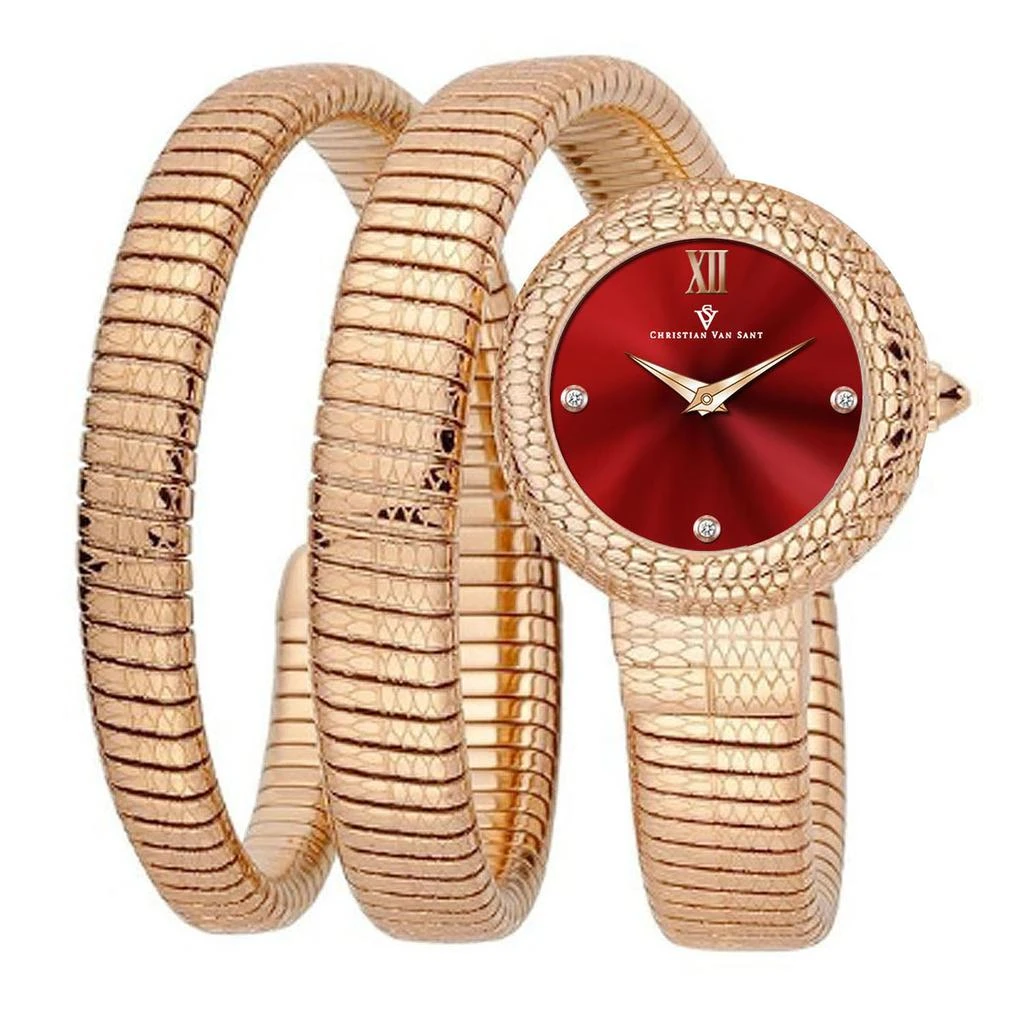 商品Christian Van Sant|Women's Naga Red Dial Watch,价格¥1450,第1张图片