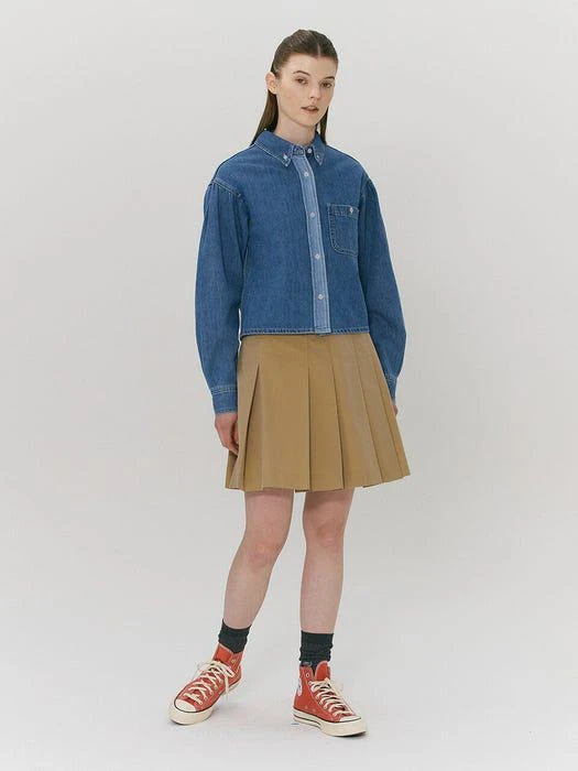 商品A.T.CORNER|Chino Pleated Mini Skirt_Beige,价格¥925,第2张图片详细描述