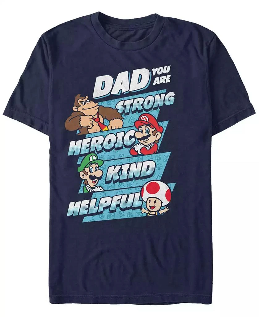 商品Nintendo|Nintendo Men's Super Mario Dad Strengths Short Sleeve T-Shirt,价格¥187,第1张图片