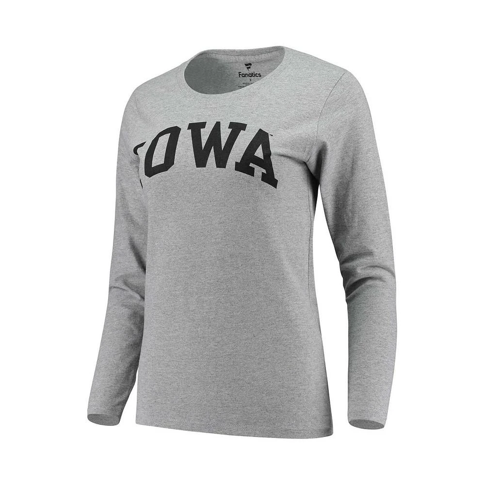 商品Fanatics|Women's Heather Gray Iowa Hawkeyes Arch Long Sleeve T-shirt,价格¥167,第2张图片详细描述