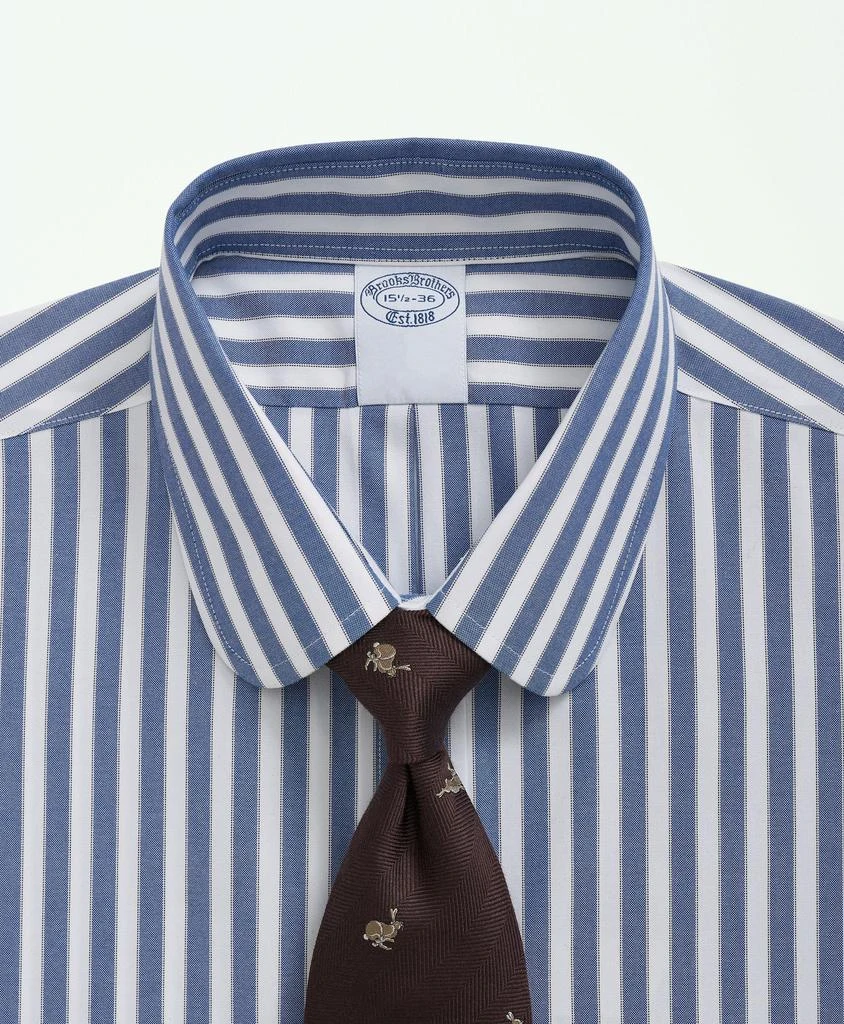 商品Brooks Brothers|Stretch Supima® Cotton Non-Iron Pinpoint Club Collar, Striped Dress Shirt,价格¥452,第4张图片详细描述