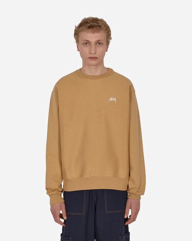 商品STUSSY|Stock Logo Crewneck Sweatshirt Beige,价格¥350,第1张图片