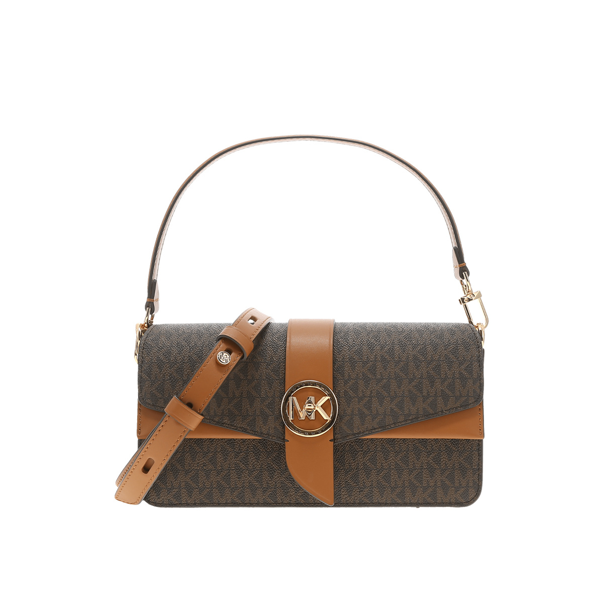 商品Michael Kors|迈克高仕GREENWICH中号PVC老花配皮女士单肩斜挎包,价格¥1818,第1张图片