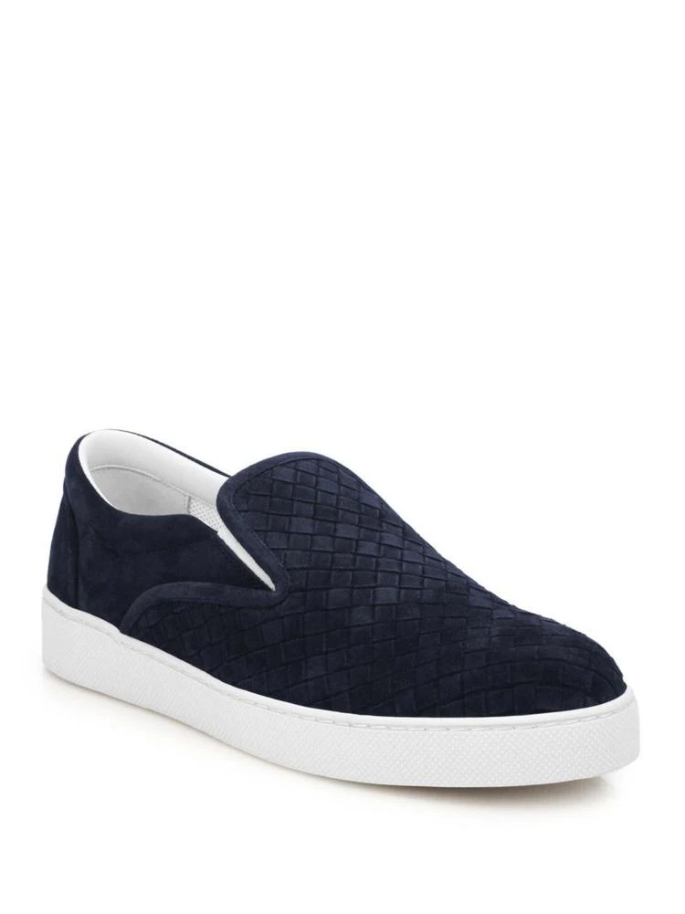 商品Bottega Veneta|Bottega Veneta - Dodger Intrecciato Slip-On Suede Sneakers,价格¥1911,第1张图片