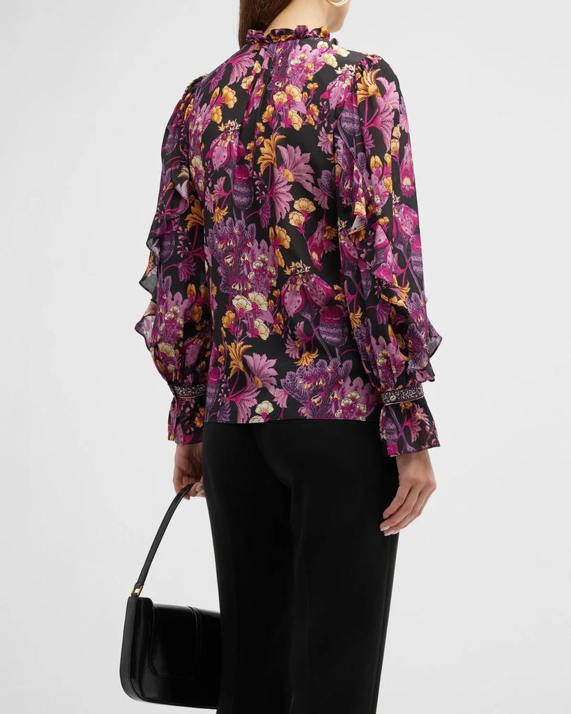 Arden Floral-Print Ruffle-Trim Blouse 商品