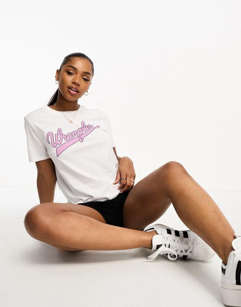 商品Wrangler|Wrangler logo t-shirt in white,价格¥136,第2张图片详细描述