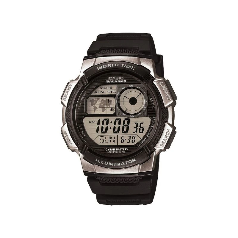 商品Casio|Mens Casio World Time Alarm Chronograph Watch AE-1000W-1A2VEF 卡西欧手表,价格¥255,第1张图片