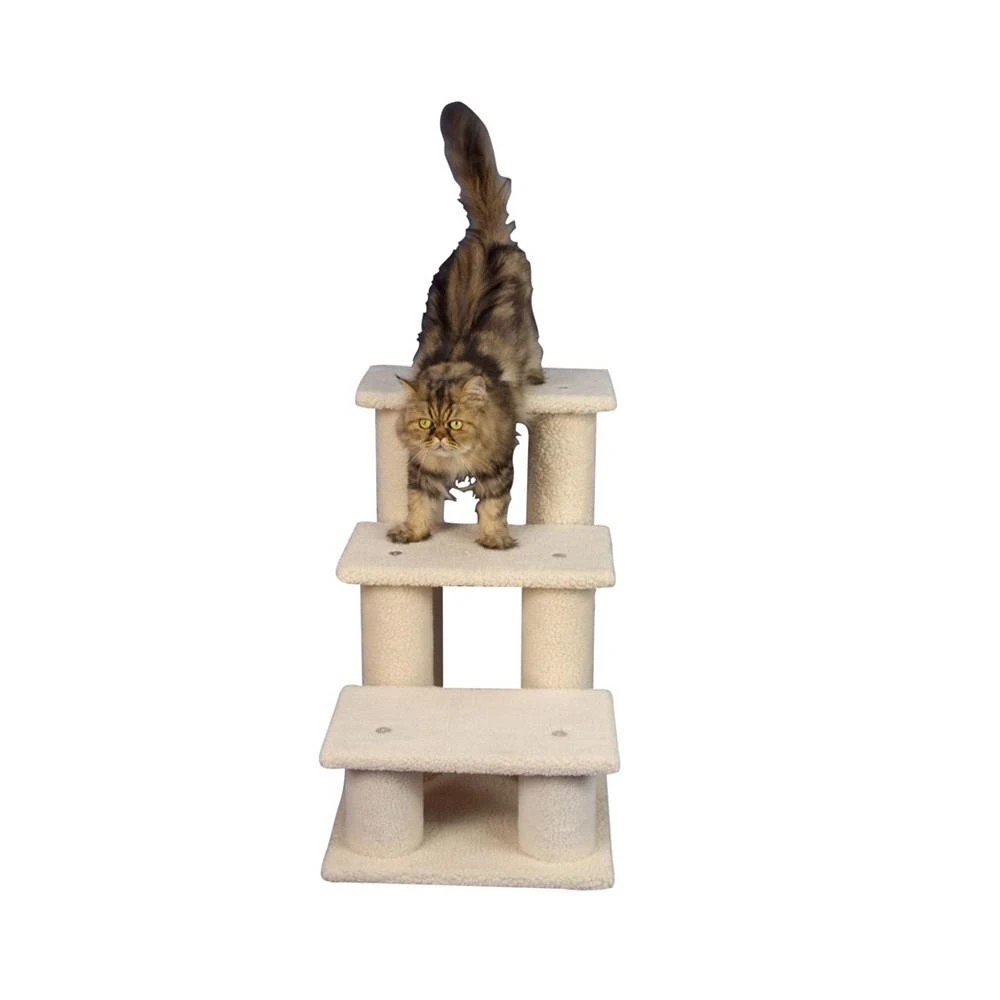 商品Macy's|3-Step Real Wood Cat Stairs Ramp, 25" Height Dogs Climber,价格¥837,第2张图片详细描述