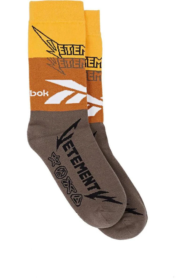 商品Vetements|Logo Colorblocked Cotton-Blend Mid-Calf Socks,价格¥516,第1张图片