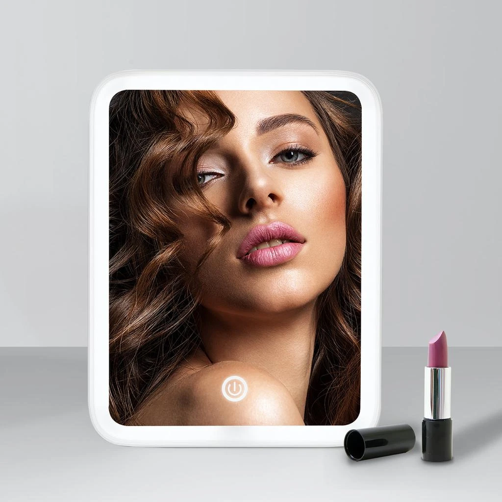 商品Fancii|Aura Go Tri-Color LED Lighted Travel Vanity Mirror (White),价格¥307,第2张图片详细描述