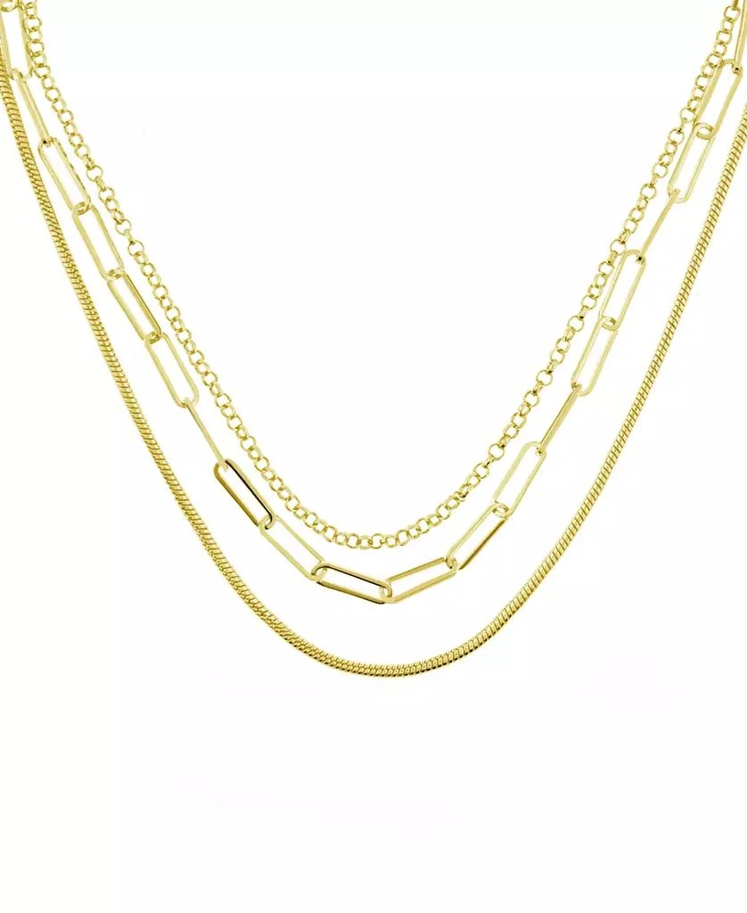 商品Essentials|Triple Row 16" Chain Necklace in Silver Plate or Gold Plate,价格¥137,第1张图片