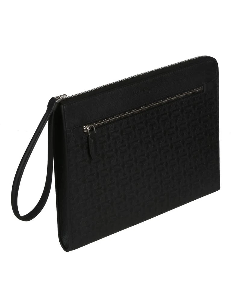 商品Salvatore Ferragamo|Ferragamo Logo Stamp Top Zip Clutch,价格¥3713,第2张图片详细描述