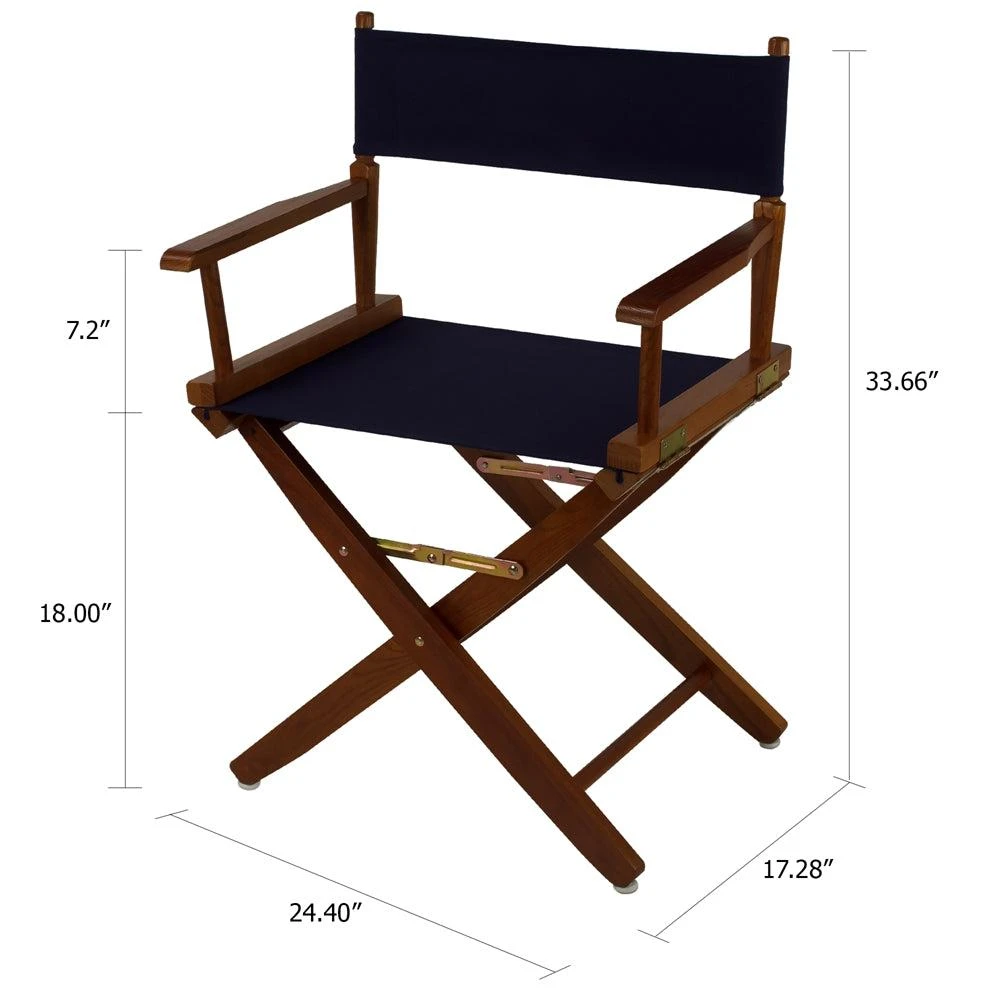 商品American Trails|Extra-Wide Premium 18"  Directors Chair Mission Oak Frame W/Navy Color Cover,价格¥917,第5张图片详细描述