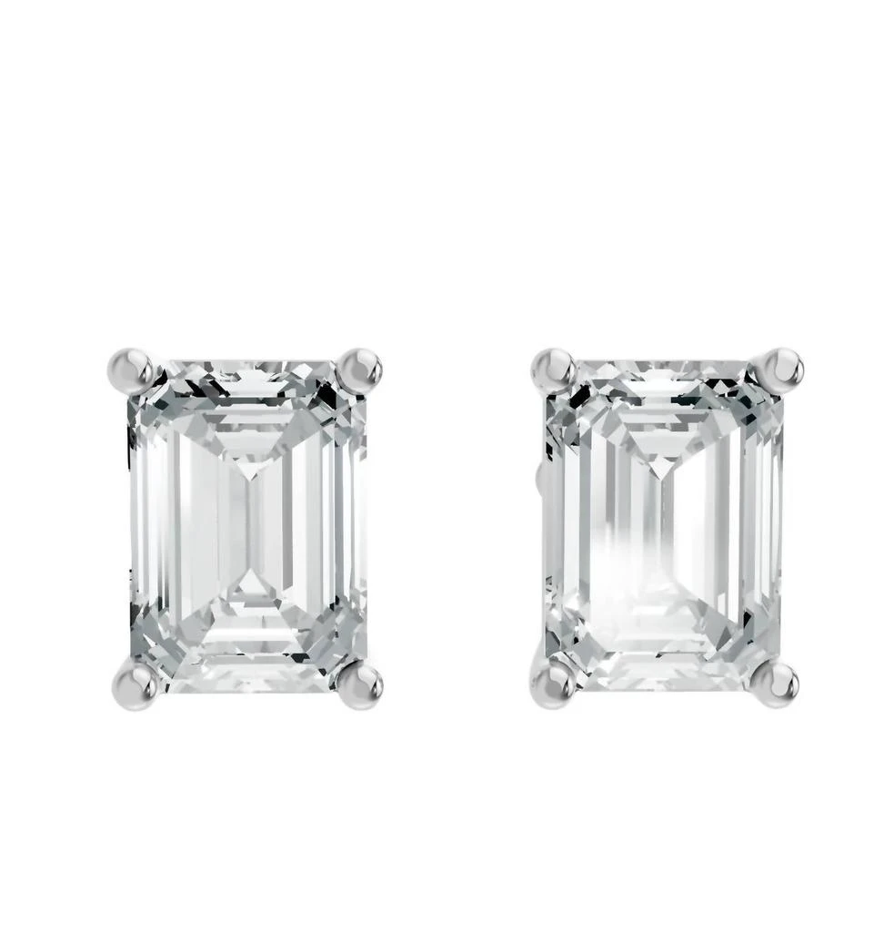 商品AAMIAA|Aamiaa - Women's Emerald Shape 4 Prong Push Back Studs,价格¥2420,第1张图片
