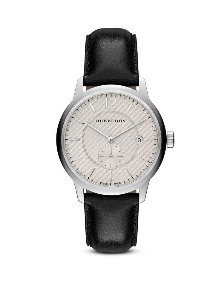 商品Burberry|Black Leather Strap Watch, 40mm,价格¥2926,第1张图片