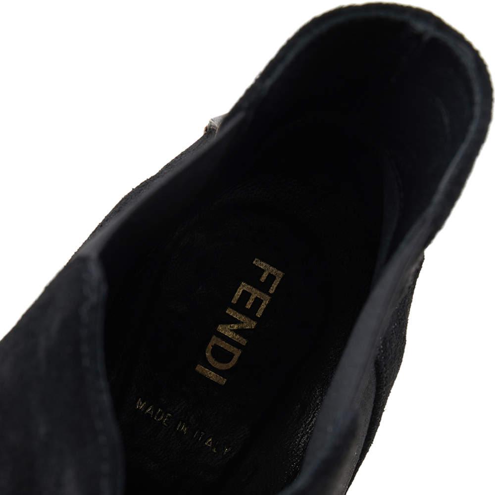 Fendi Black Suede Black Ankle Boots Size 41商品第7张图片规格展示