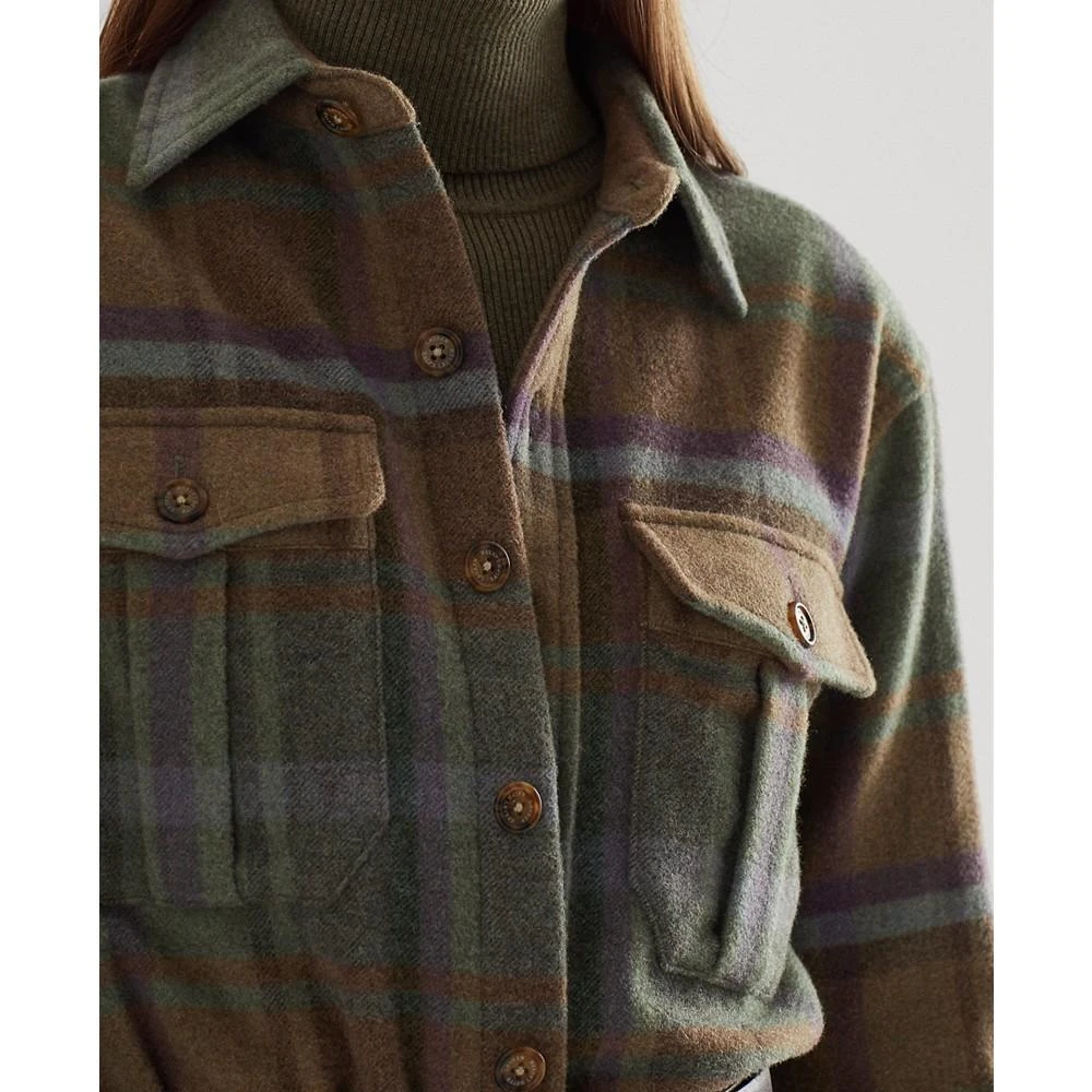 商品Ralph Lauren|Plaid Fringe-Trim Twill Shirt Jacket,价格¥1489,第3张图片详细描述