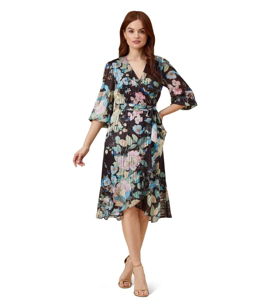商品Adrianna Papell|Printed Floral Chiffon Wrap Dress with Ruffle Hem,价格¥792,第1张图片