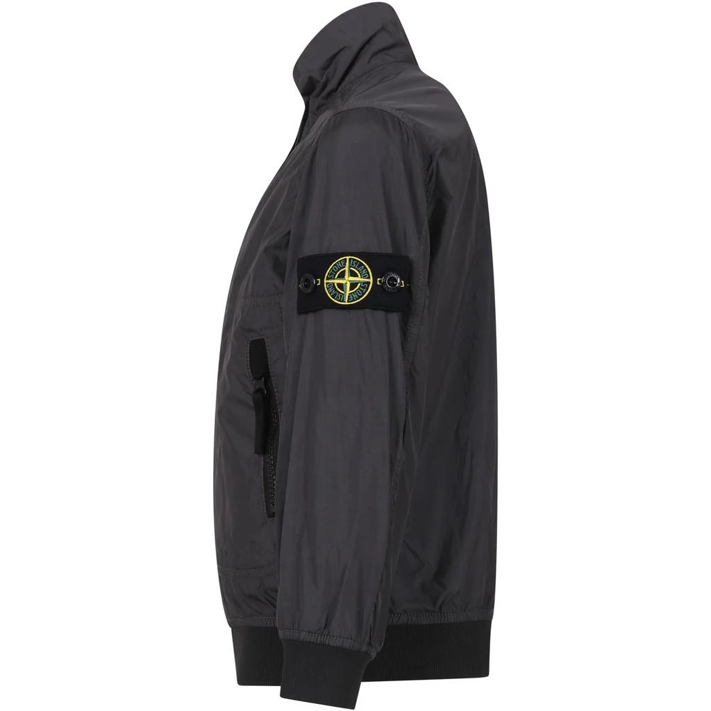 商品Stone Island Junior|Gray Windbreaker For Boy With Compass,价格¥2147,第3张图片详细描述