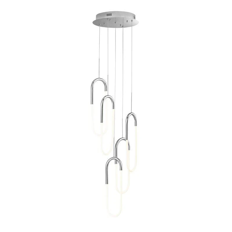 商品Finesse Decor|LED Five Clips Chandelier Chrome,价格¥2540,第1张图片
